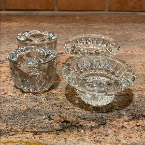 Crystal Candle Holders - 2 sets of 2